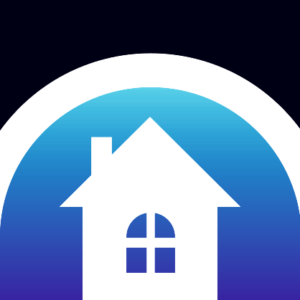 KMG Inspections logo. A blue house icon